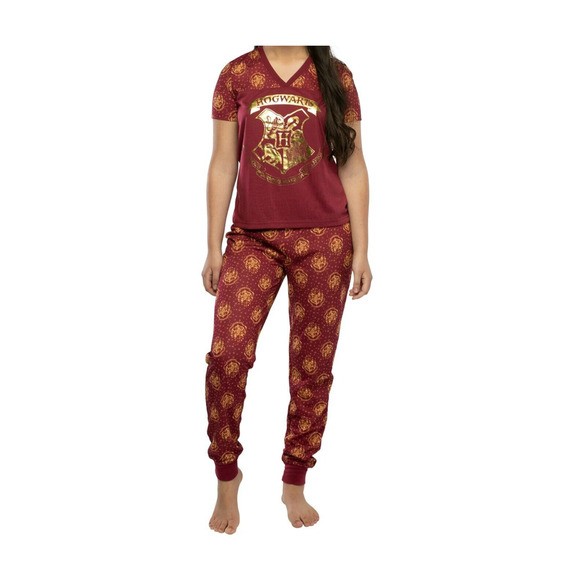 Harry Potter Pjammy Juniors Small Hogwarts Jogger Short Sleeve Sleepwear Set NEW - Picture 1 of 13